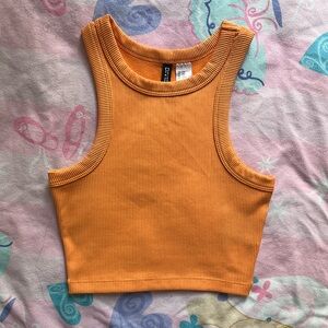 H&M Divided Vibrant Orange Ribbed Top